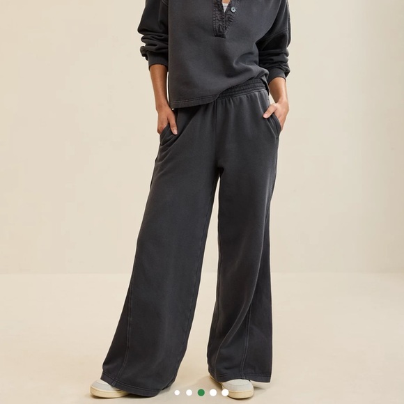 aerie Pants - Aerie First Class Fleece Trouser Smoke Gray